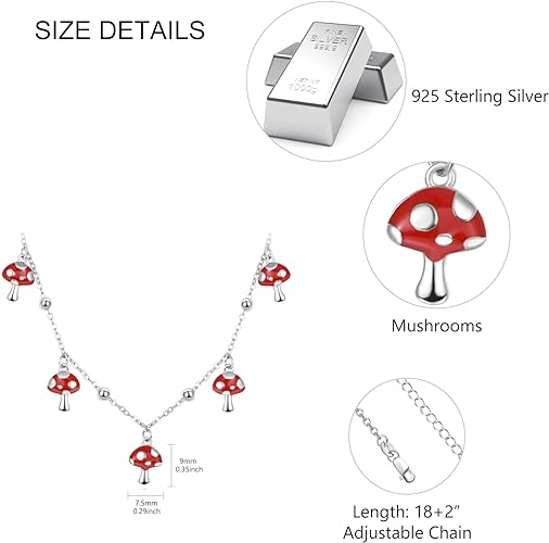 ONE: Necklace Sterling Silver Style: Mushroom