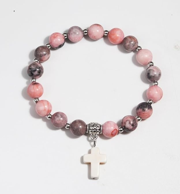 ONE: Premium Handmade New Cross Faith Bracelet for Men and Women Natural Stones