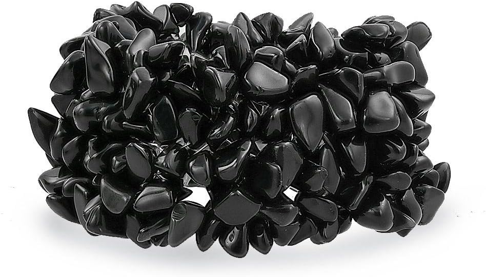 ONE: Premium Gorgeous chunky stretch bracelet Black onyx chip