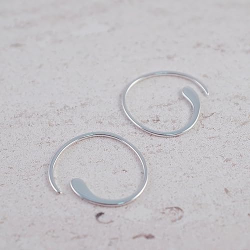 ONE PAIR: Pull Through Hoop Earrings Genuine 925 Sterling Silver