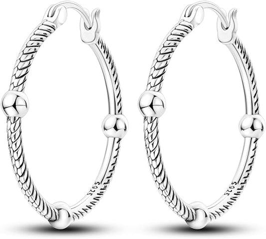 ONE: 925 Sterling Silver Hoop Earrings 14K Gold Plated Jewelry CZ