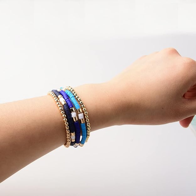 ONE: Premium Handmade New Blue Set 5pcs Bracelet's for Women