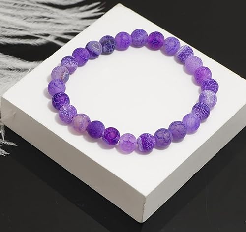 TWO: HANDMADE Natural Stones Beaded Bracelets Elastic Stretch