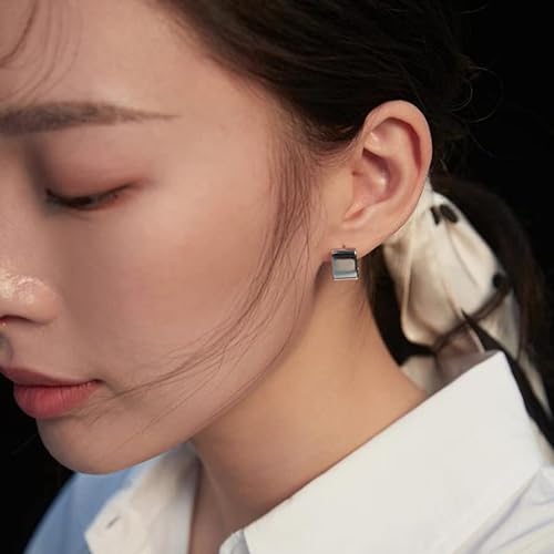 ONE: Thick Hoops Earrings Sterling Silver 925 Sterling Silver 14K Gold Plated Jewelry CZ