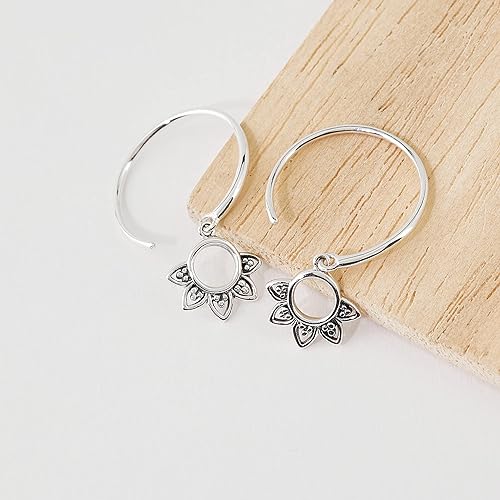 ONE PAIR: Pull Through Hoop Earrings Genuine 925 Sterling Silver