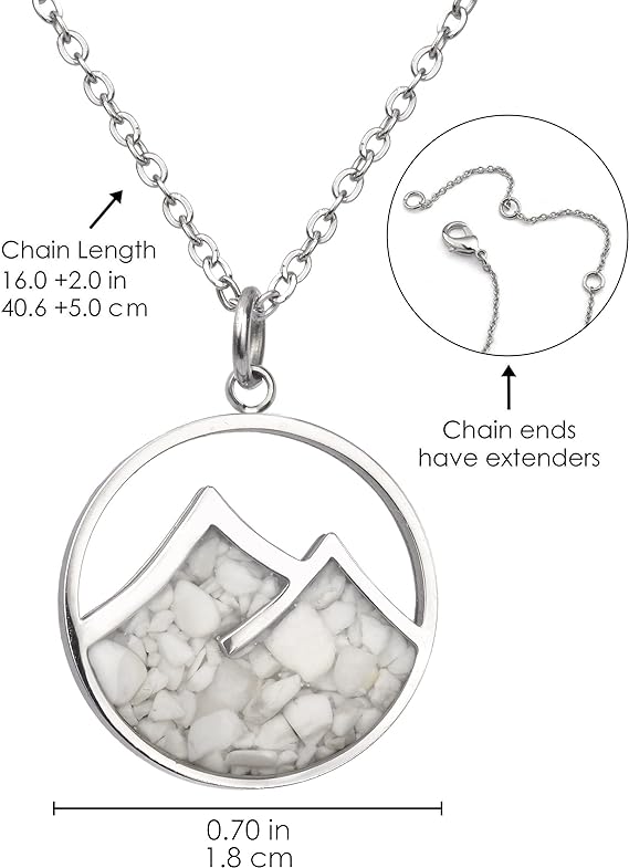 ONE: Turquoise Mountain Howlite Stainless Steel Pendant Necklace