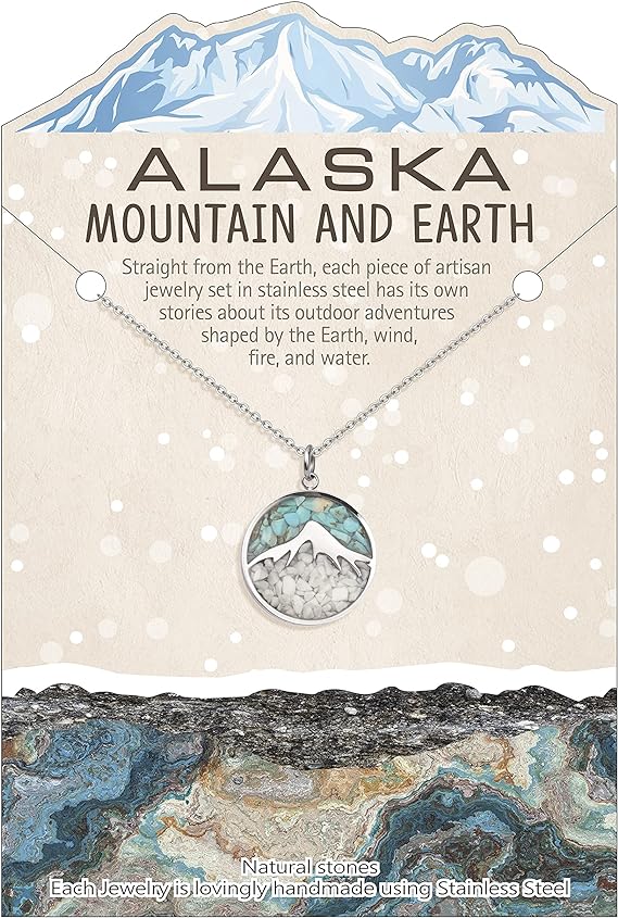 ONE: Turquoise Mountain Howlite Stainless Steel Pendant Necklace