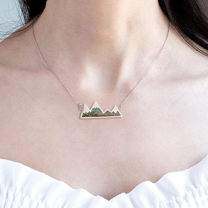 ONE: Turquoise Mountain Jewelry Stainless Steel Pendant Necklace