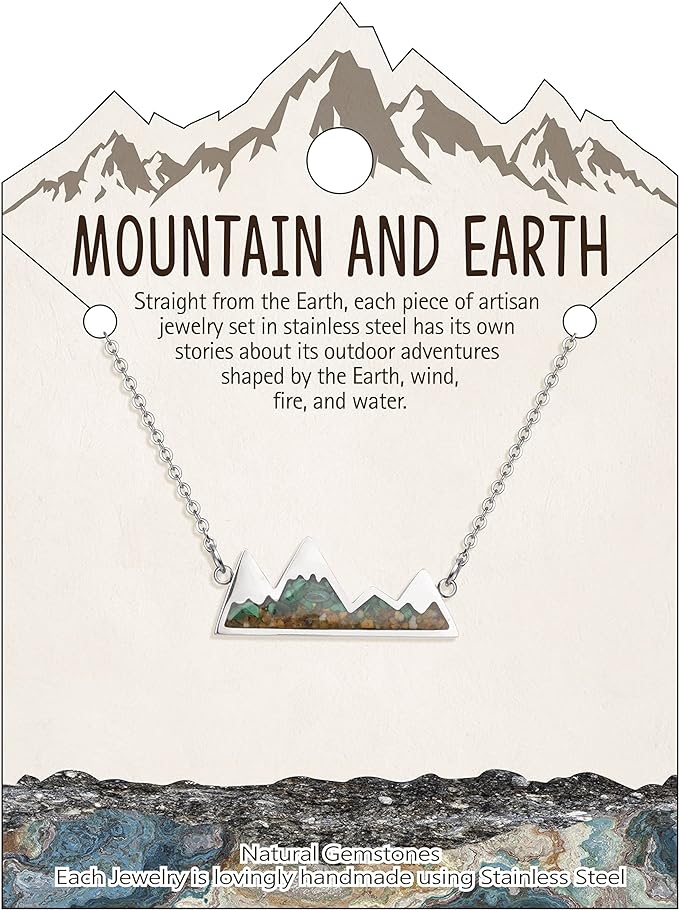 ONE: Turquoise Mountain Jewelry Stainless Steel Pendant Necklace