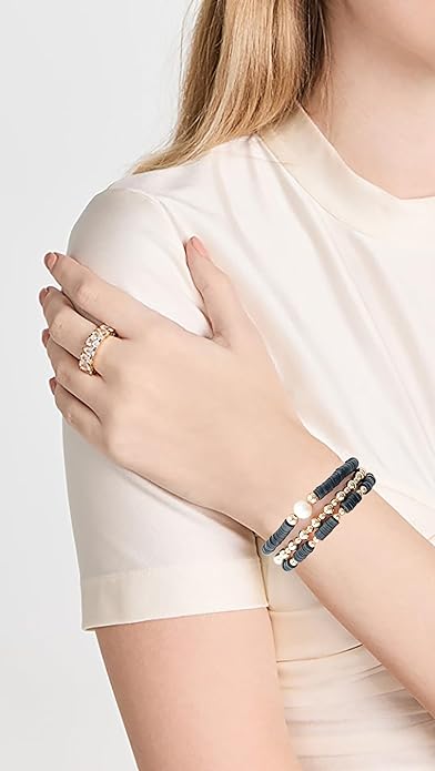 ONE: Premium Handmade Bracelet BLACK Gold Plated Copper Beads Heishi Clay Bracelet HELPS RELEASING NEGATIVITY