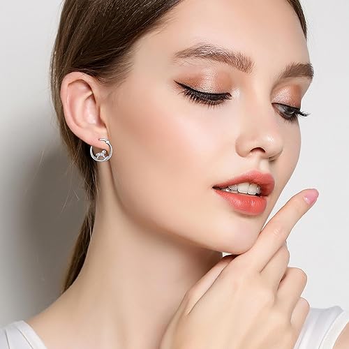 ONE: 925 Sterling Silver Hoop Earrings  Jewelry CZ