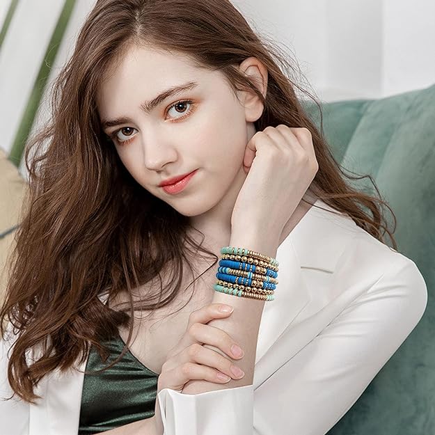 ONE: Premium Handmade New Blue Set 7pcs Bracelet's for Women