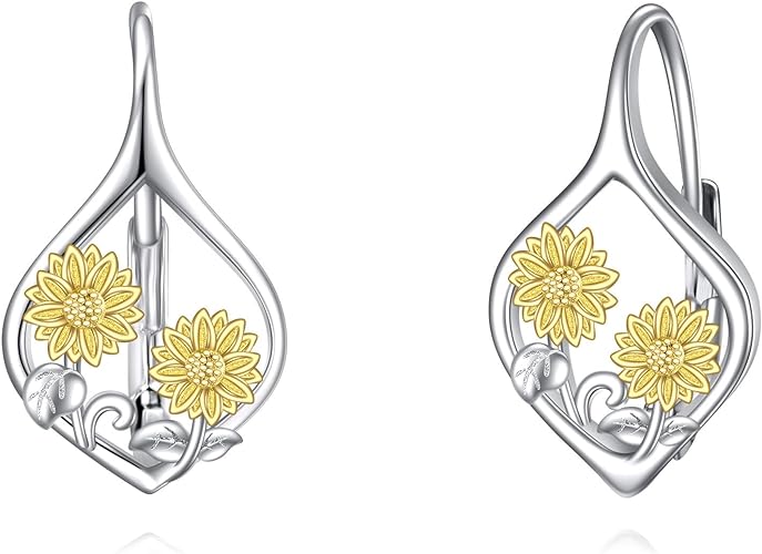 ONE PAIR:  Hoop Earrings Genuine 925 Sterling Silver Style: Lever Back Earrings STUD