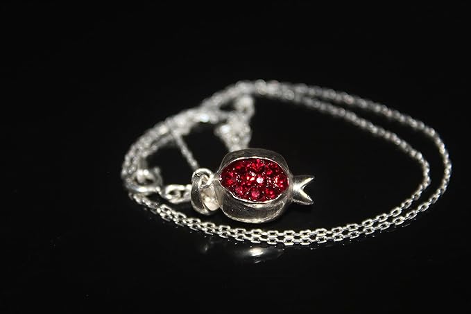 ONE: Necklace Genuine 925 Sterling Silver SOLID: Style: Pomegranate