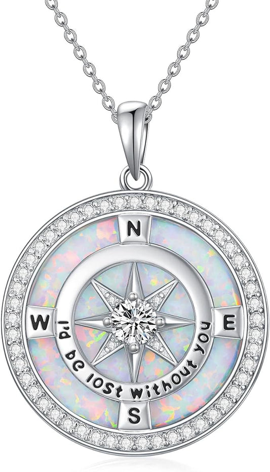 ONE: The Compass Opal Pendant Necklace Jewelry