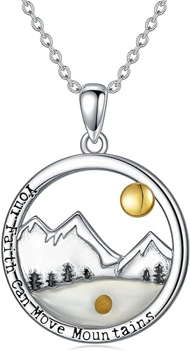 ONE :💎Color: "Your Faith Can Move Mountains" Design 925 Sterling Silver💎