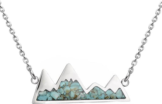 ONE: Turquoise Mountain Jewelry Stainless Steel Pendant Necklace