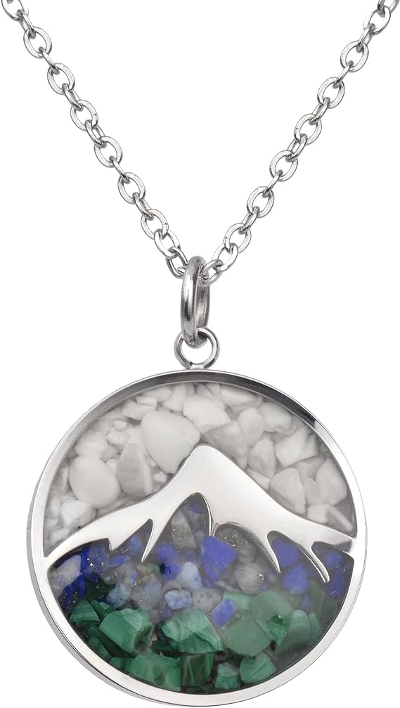 ONE: Turquoise Mountain Howlite Stainless Steel Pendant Necklace