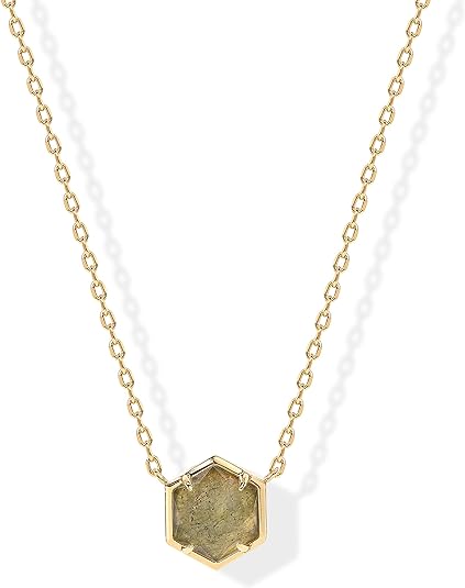 ONE: Handmade Healing Gemstone 14K Yellow Gold Plated  Pendant Necklace Labradorite