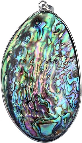 ONE: Handmade Healing Crystal Abalone Shell Pendant Necklace