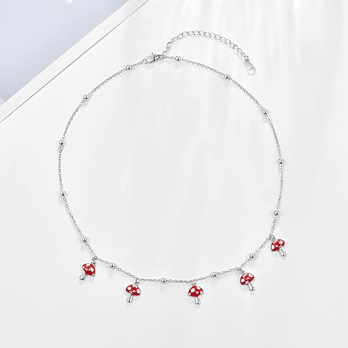 ONE: Necklace Sterling Silver Style: Mushroom