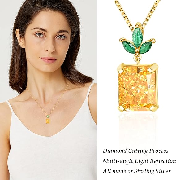 ONE:  Necklace Genuine 925 Sterling Silver Style: Pineapple