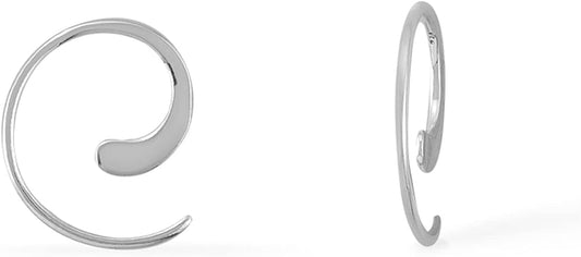 ONE PAIR: Pull Through Hoop Earrings Genuine 925 Sterling Silver