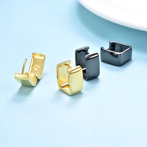 ONE: Thick Hoops Earrings Sterling Silver 925 Sterling Silver 14K Gold Plated Jewelry CZ