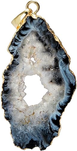 ONE: Handmade Healing Crystal Pendant Necklace, Natural Energy Stone Agate Druzy Multicolor