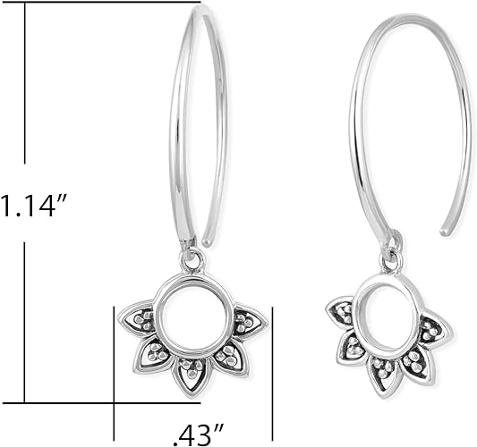 ONE PAIR: Pull Through Hoop Earrings Genuine 925 Sterling Silver