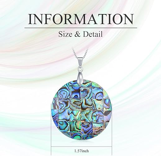 ONE: Handmade Healing Crystal Abalone Shell Pendant Necklace