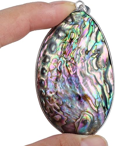 ONE: Handmade Healing Crystal Abalone Shell Pendant Necklace
