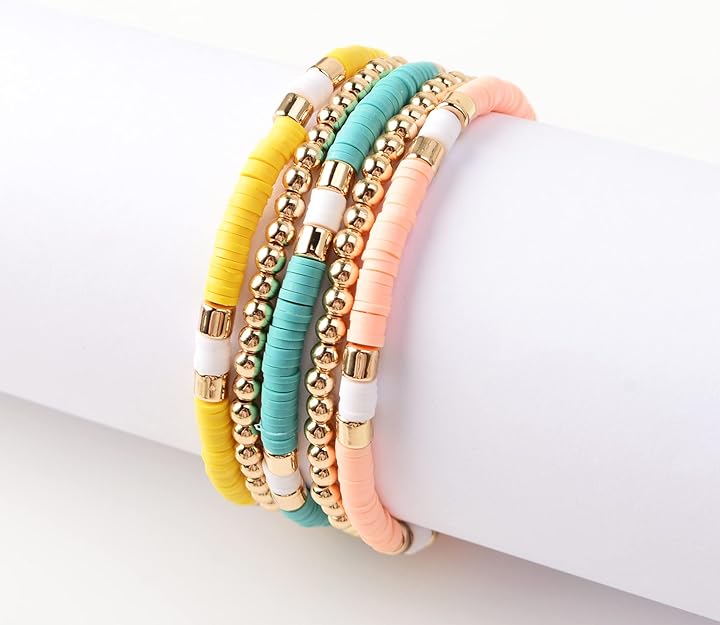 ONE: Premium Handmade New Pink Set 5pcs Bracelet's for Women