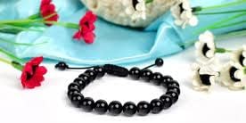 ONE: Premium Handmade Bracelet 6mm BLACK AGATE STONE BRACELET OF PROTECTION BRACELET HELPS RELEASING NEGATIVITY