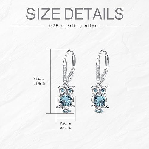 ONE PAIR:  Hoop Earrings Genuine 925 Sterling Silver OWL STUD