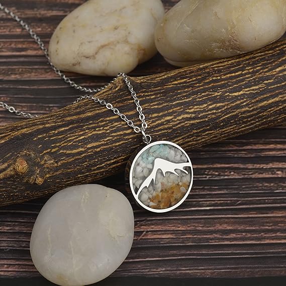 ONE: Turquoise Mountain Howlite Stainless Steel Pendant Necklace