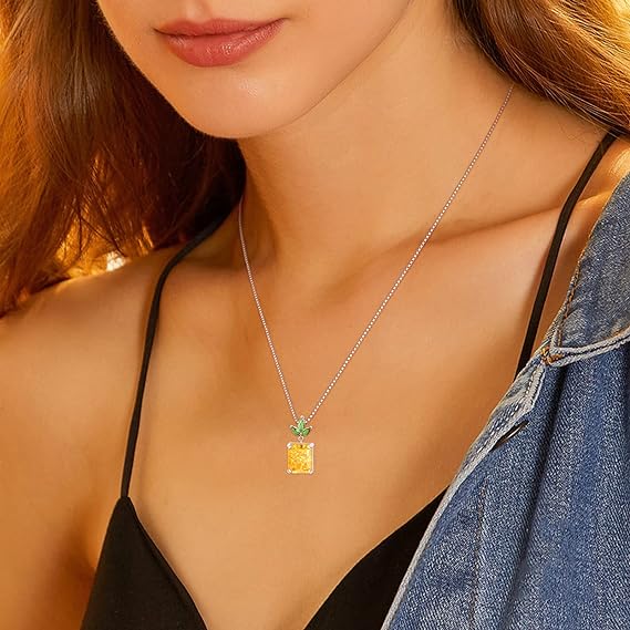 ONE:  Necklace Genuine 925 Sterling Silver Style: Pineapple