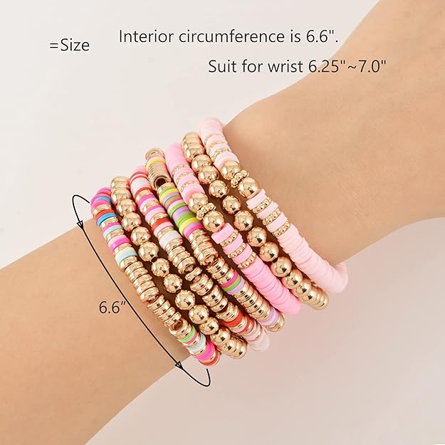 ONE: Premium Handmade New Pink Set 7pcs Bracelet's for Women