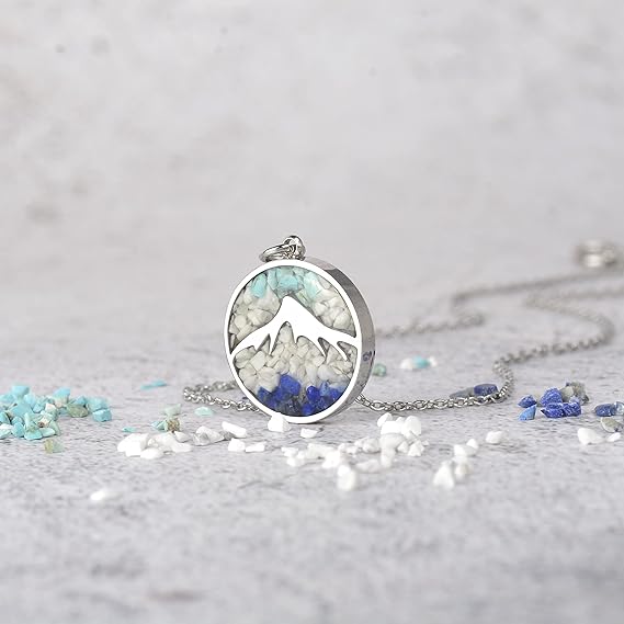 ONE: Turquoise Mountain Howlite Stainless Steel Pendant Necklace
