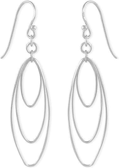 ONE PAIR:  Hoop Earrings Genuine 925 Sterling Silver