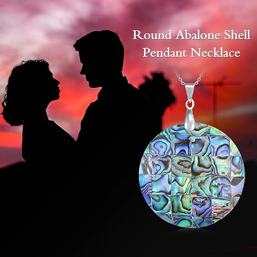 ONE: Handmade Healing Crystal Abalone Shell Pendant Necklace