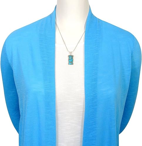 ONE :💎Sterling Silver (Solid) 925 Color: Teal/Matrix Turquoise Necklace Pendant Necklace (20" Length)