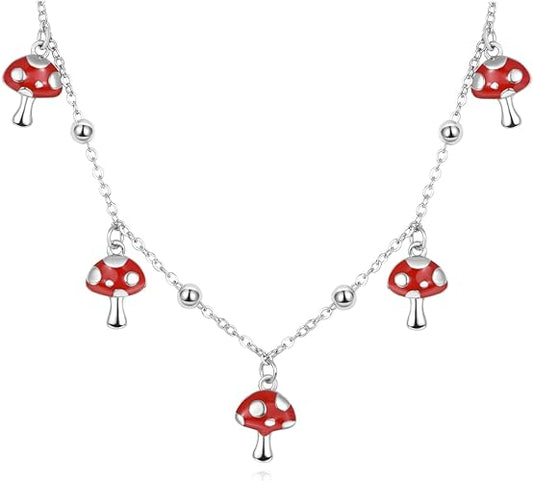 ONE: Necklace Sterling Silver Style: Mushroom