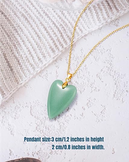 ONE: Handmade Healing Crystal Pendant Necklace, Natural Energy Stone Green Aventurine