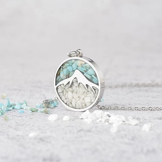 ONE: Turquoise Mountain Howlite Stainless Steel Pendant Necklace