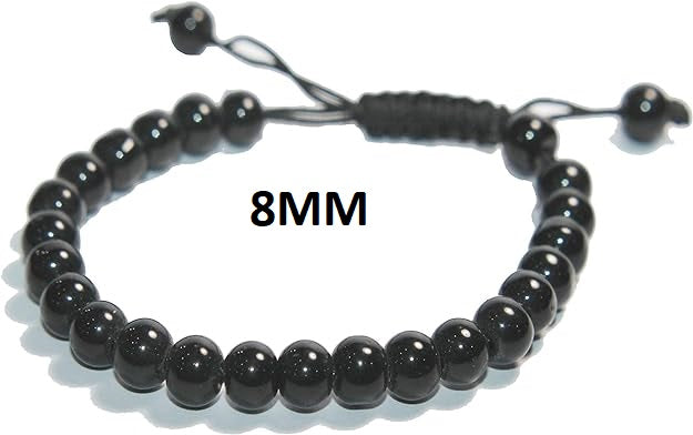 ONE: Premium Handmade Bracelet 8mm BLACK AGATE STONE BRACELET OF PROTECTION BRACELET HELPS RELEASING NEGATIVITY