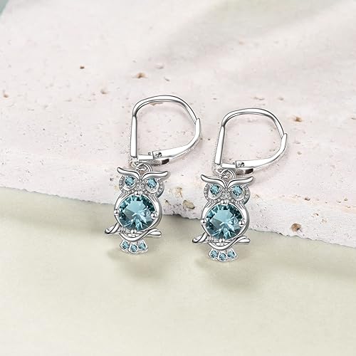 ONE PAIR:  Hoop Earrings Genuine 925 Sterling Silver OWL STUD