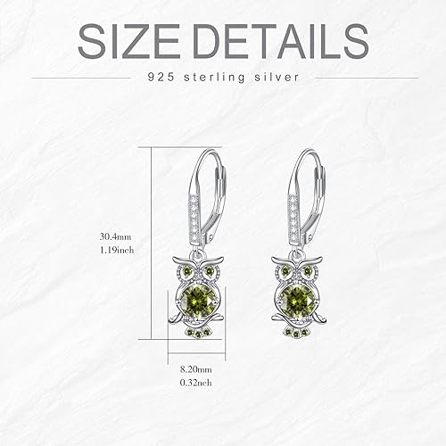 ONE PAIR:  Hoop Earrings Genuine 925 Sterling Silver OWL STUD