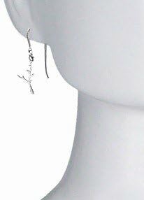 ONE PAIR:  Hoop Earrings Genuine 925 Sterling Silver  Rectangle Tree Dangle Earrings