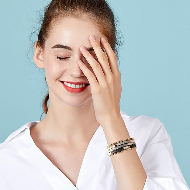 ONE: Premium Handmade New Gray Set 5pcs Bracelet's for Women